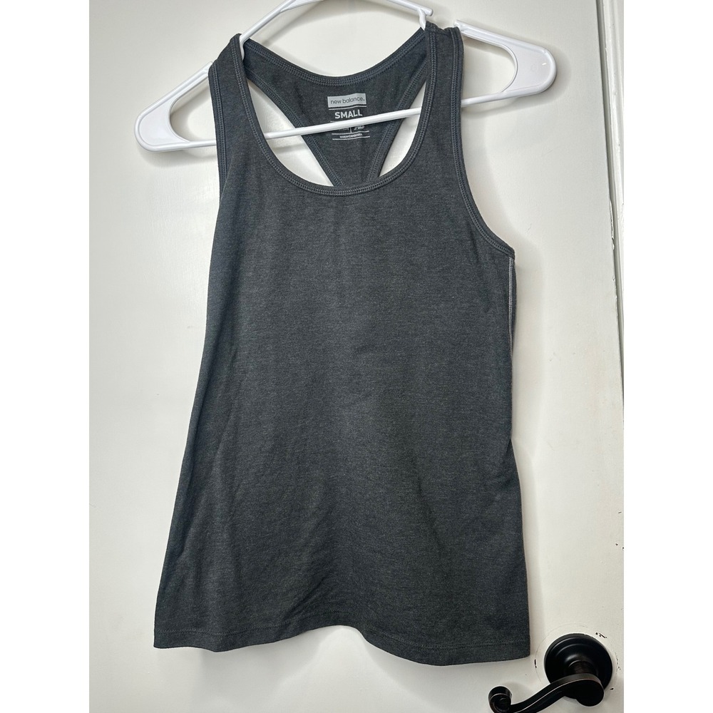 New Balance Women Small Charcoal Gray Racerback Tank Top Shelf Bra Revolution